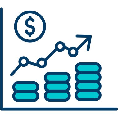 Bozuk para ve çubuklu iş grafiği