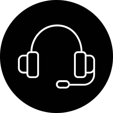 Kulaklık. Web simgesi basit illüstrasyon