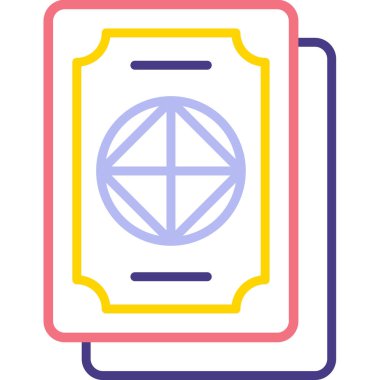 Pasaport. Web simgesi basit illüstrasyon