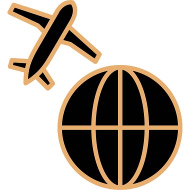 düzlem ikonu vektör illüstrasyonu