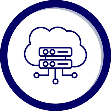 Bulut hesaplama simgesi. Taslak çizimi. vektör simgeleri