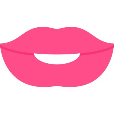Pembe dudaklı bir kadının vektör çizimi