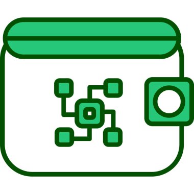 Bir bilgisayar monitörünün modern tasarımının vektör çizimi