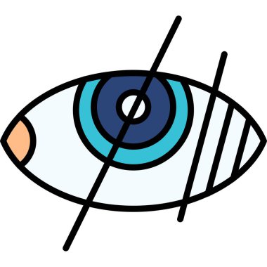 Göz simgesi. Beyaz üzerine izole edilmiş göz vektör simgelerinin özet çizimi