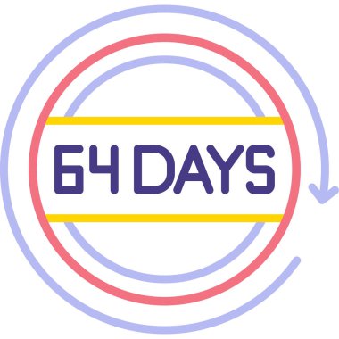 65 gün modern simge, vektör illüstrasyonu