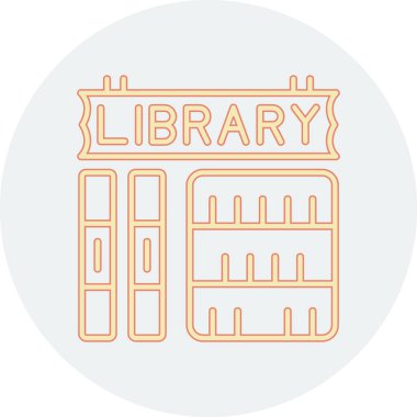 Kütüphane. Web simgesi basit tasarım