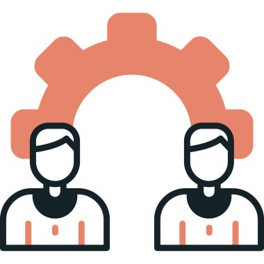 iş yönetimi düz ikon vektör illüstrasyonu