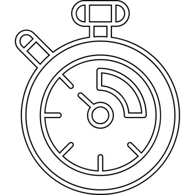 Saat kronometre simgesi. Beyaz arkaplanda izole edilmiş web tasarımı için kronometre vektör simgesi
