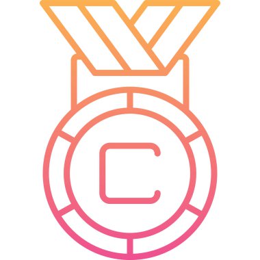 Madalya ikon vektör illüstrasyonu