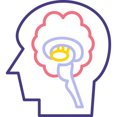 Beyin. Web simgesi basit illüstrasyon