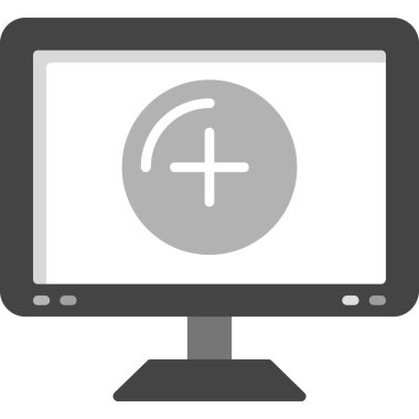 Monitör ekran düz vektör simgesi