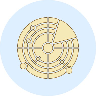 Haritalı yuvarlak bir kürenin vektör simgesi