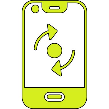 ok simgesine sahip vektör akıllı telefonu