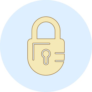 Kilit. Web simgesi basit illüstrasyon