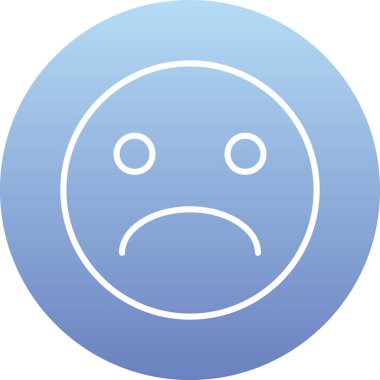 Üzgün gülümseme ikonu, vektör çizimi. düz tasarım biçimi