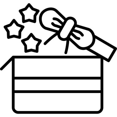 Hediye kutusu simgesi. Beyaz arkaplanda izole edilmiş web tasarımı için özet hediye kutusu vektör simgesi
