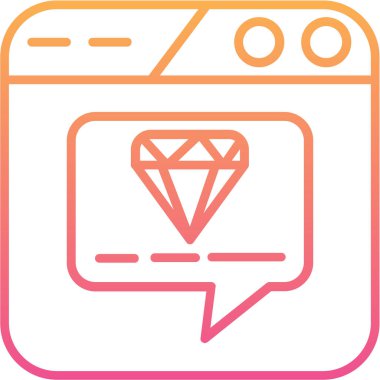 Elmas. Web simgesi basit illüstrasyon