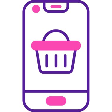 Mobil Alışveriş. Basit illüstrasyon