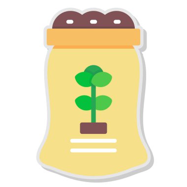 Bir saksıda bitki, illüstrasyon, beyaz arkaplanda vektör