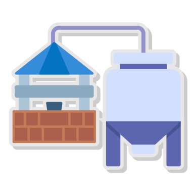 boru vektör illüstrasyon tasarımlı fabrika binası