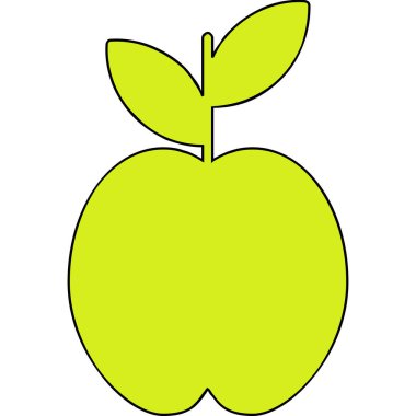 Yeşil elma, illüstrasyon, vektör, beyaz arkaplan.