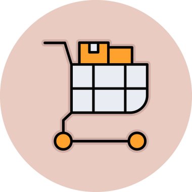 Alışveriş arabası simgesi, vektör illüstrasyonu