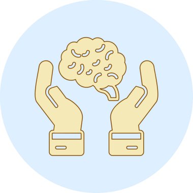 Beyin. Web simgesi basit illüstrasyon