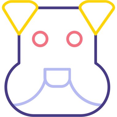 Şirin bir köpek simgesinin vektör çizimi