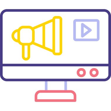 Bir video simgesinin vektör illüstrasyonu