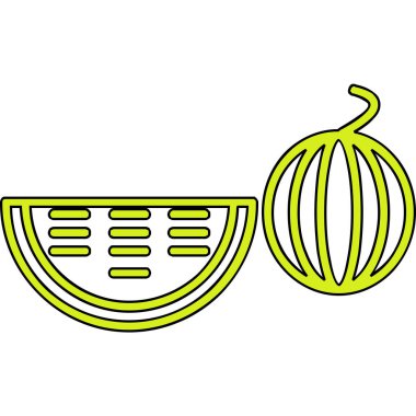 Kabak simgesinin vektör çizgisi çizimi