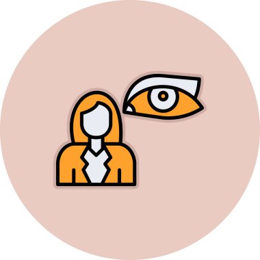 Kadın gözü ikonu. Web için bir vektör sembolünün özet çizimi