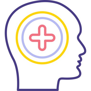 Beyin kafa. Web simgesi vektör illüstrasyonu