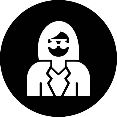 Kadın. Web simgesi basit illüstrasyon