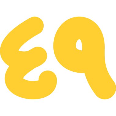 E harfinin düz çizgi film çizimi