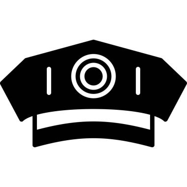 askeri miğfer simgesi, basit vektör çizimi