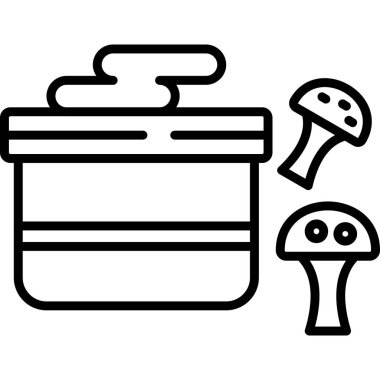 Mantar ikonu. Web tasarımı için özet mantar mantar vektör simgesi izole edilmiş beyaz arkaplan.