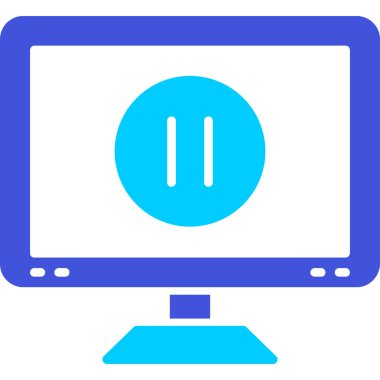 bilgisayar monitörü web simgesi, basit vektör illüstrasyonu