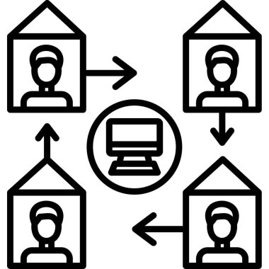 ağ bağlantı vektörü simgesi