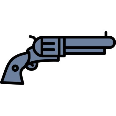 tabanca ikonu. taslak silah silah vektör rengi düz izole
