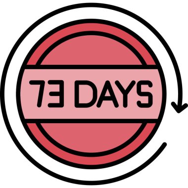 Çemberde 6 günlük bir vektör çizimi