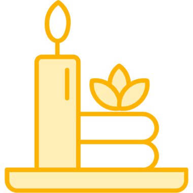 Çiçekli mum, vektör illüstrasyonu