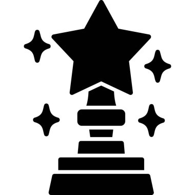 yıldız ödül vektör simgesi, katı biçim
