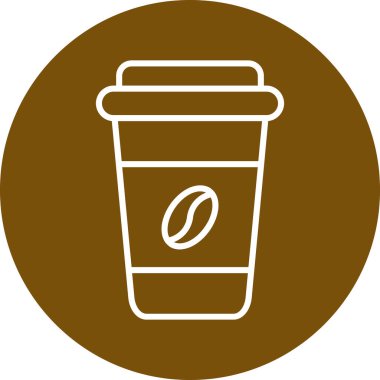 Kahve. Web simgesi basit illüstrasyon