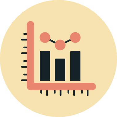 İş grafiği düz vektör simgesi