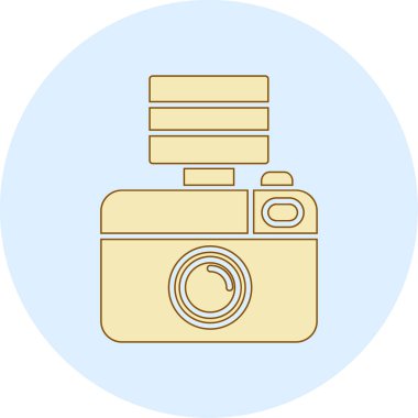 Kamera ikonu vektör illüstrasyonu. fotoğraf çerçevesi.