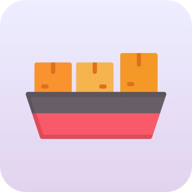 Kutu simgesi olan gemi. vektör illüstrasyonu