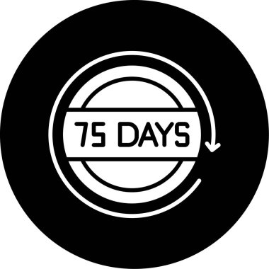 57 gün, 7 gün, ikon. vektör illüstrasyonu