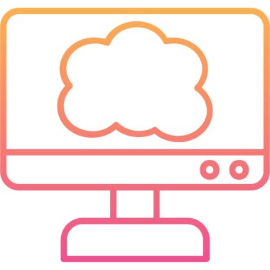 Monitör. Web simgesi basit illüstrasyon