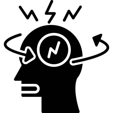 Beyin. Web simgesi basit illüstrasyon