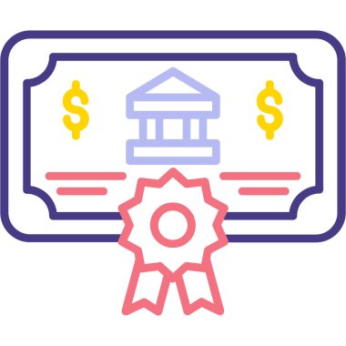 Banka. Web simgesi basit illüstrasyon